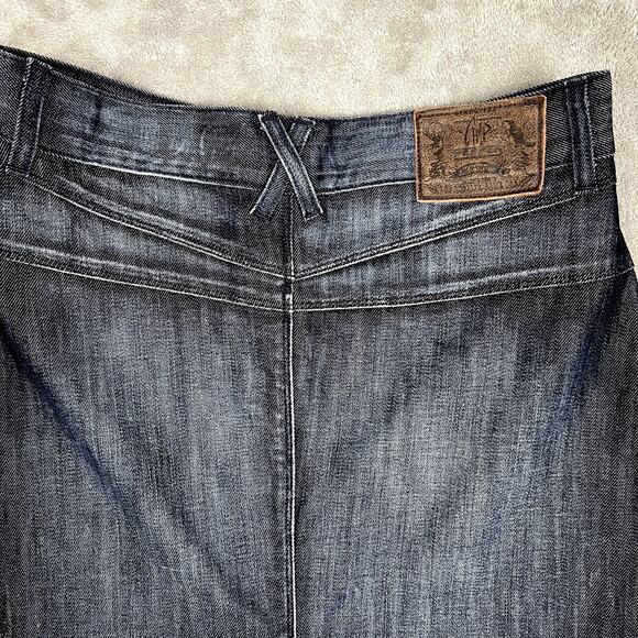 Chip & Pepper Denim Skirt Womens 28 Hi-low Y2K Style Grunge Made in USA Alt Goth - Picture 4 of 10